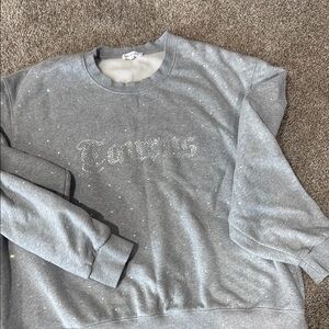 Good American cotton crew neck fleece rimstone top size 5